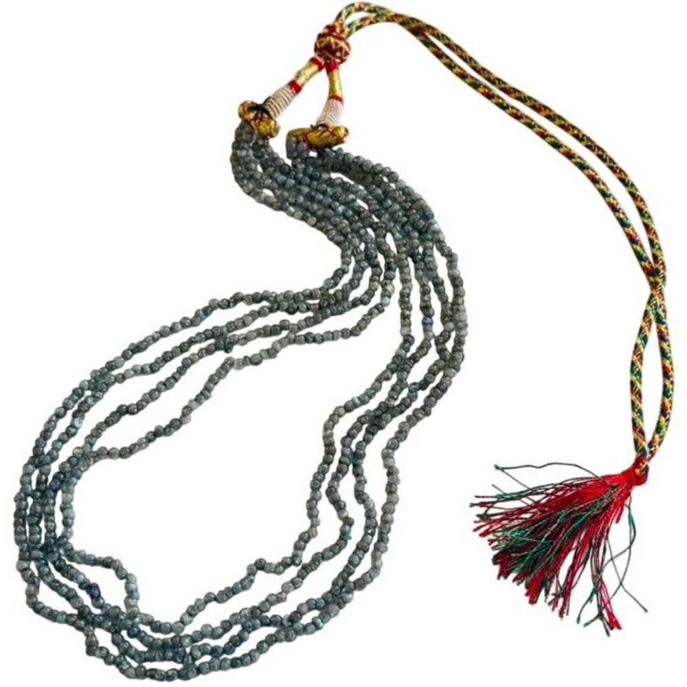 Labradorite Necklace VtG‎ Genuine Beaded Natural multi 4 strand round beads 38"